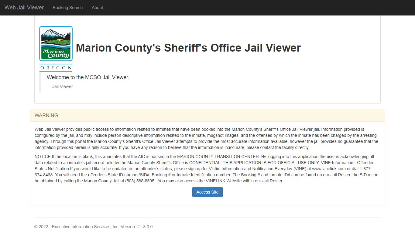 Home Page - Web Jail Viewer